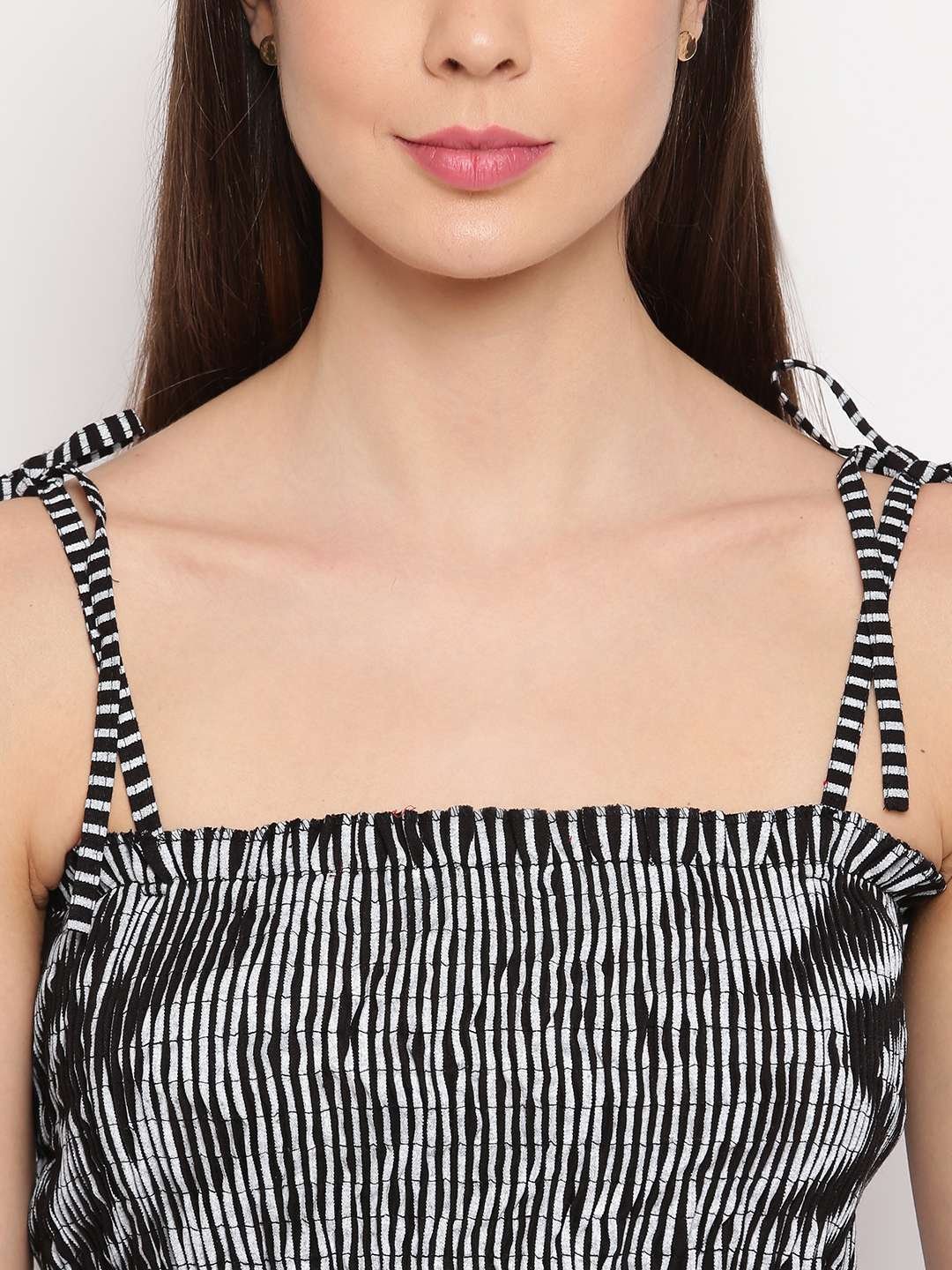 Women's Rayon Printed Casual Summer Style Tie Shoulder Straps Free Size Tank Top ( Multi20) - Image 4